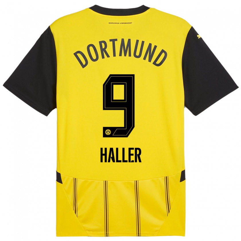 Kandiny Bambino Maglia Sébastien Haller #9 Giallo Nero Kit Gara Home 2024/25 Maglietta