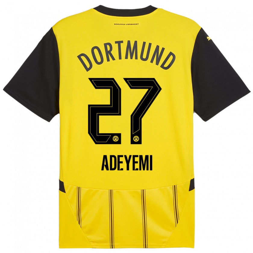 Kandiny Bambino Maglia Karim Adeyemi #27 Giallo Nero Kit Gara Home 2024/25 Maglietta