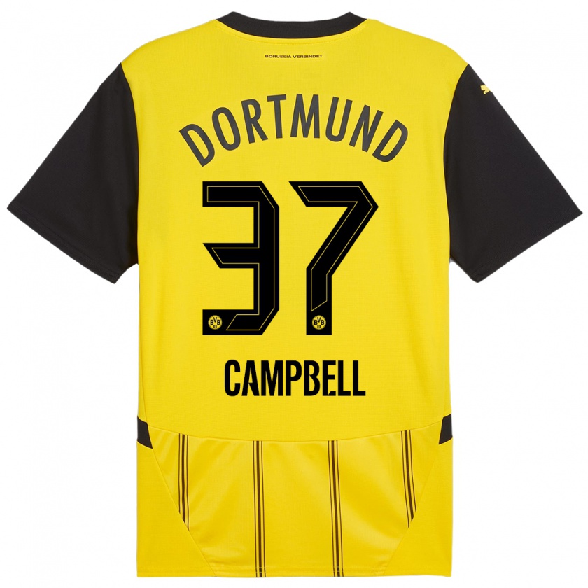 Kandiny Bambino Maglia Cole Campbell #37 Giallo Nero Kit Gara Home 2024/25 Maglietta