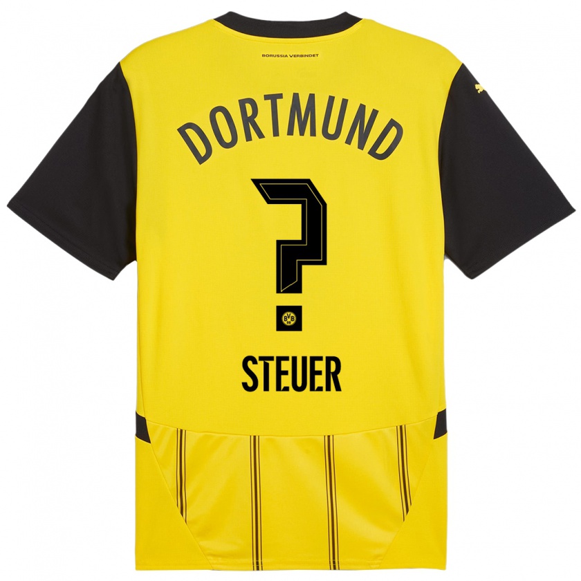 Kandiny Bambino Maglia Etienne Steuer #0 Giallo Nero Kit Gara Home 2024/25 Maglietta