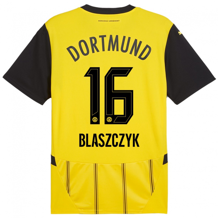 Kandiny Kinder Oliwer Blaszczyk #16 Gelb Schwarz Heimtrikot Trikot 2024/25 T-Shirt Österreich