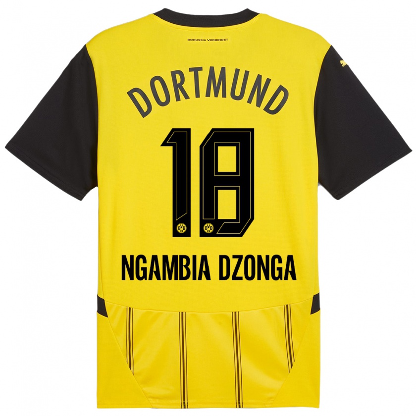 Kandiny Kinderen Diego Ngambia #18 Geel Zwart Thuisshirt Thuistenue 2024/25 T-Shirt