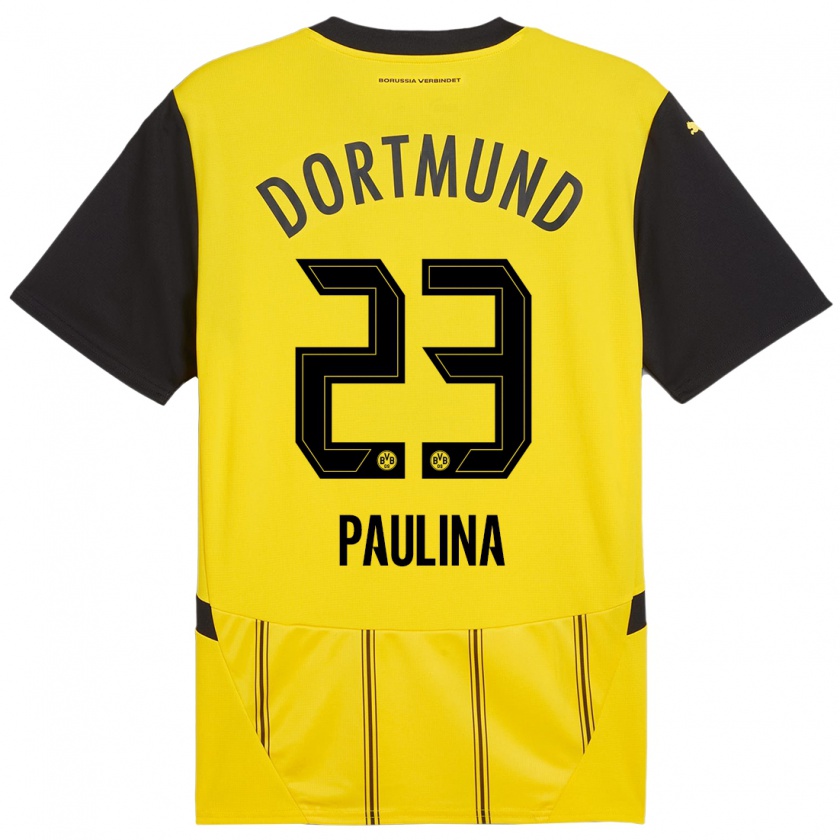 Kandiny Niño Camiseta Jordi Paulina #23 Amarillo Negro 1ª Equipación 2024/25 La Camisa