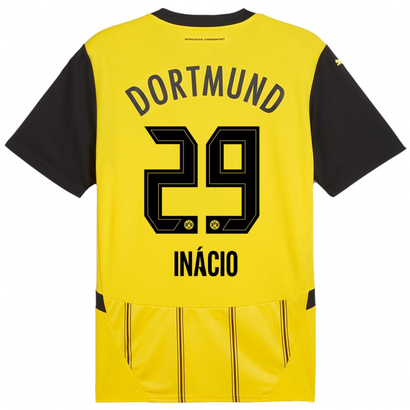 Kandiny Bambino Maglia Samuele Inácio #29 Giallo Nero Kit Gara Home 2024/25 Maglietta