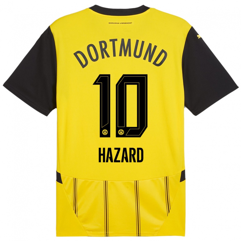 Kandiny Bambino Maglia Thorgan Hazard #10 Giallo Nero Kit Gara Home 2024/25 Maglietta