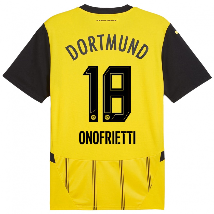 Kandiny Bambino Maglia Vincenzo Onofrietti #18 Giallo Nero Kit Gara Home 2024/25 Maglietta