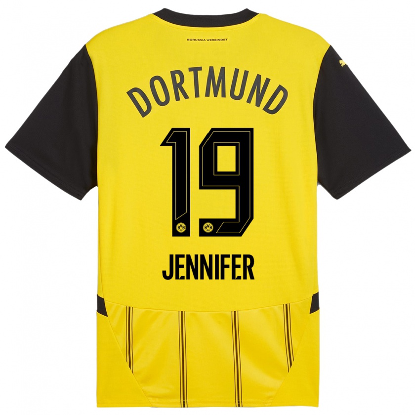 Kandiny Kinderen Gutierrez Bermejo Jennifer #19 Geel Zwart Thuisshirt Thuistenue 2024/25 T-Shirt