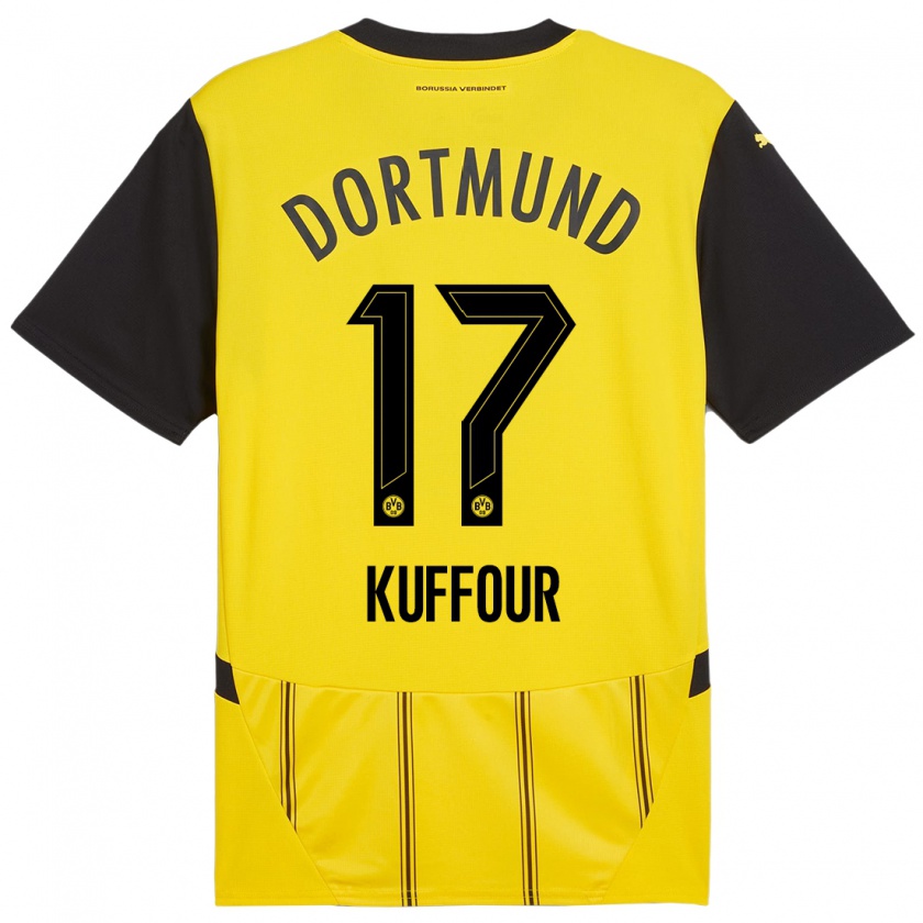 Kandiny Kinder Lloyd-Addo Kuffour #17 Gelb Schwarz Heimtrikot Trikot 2024/25 T-Shirt Österreich