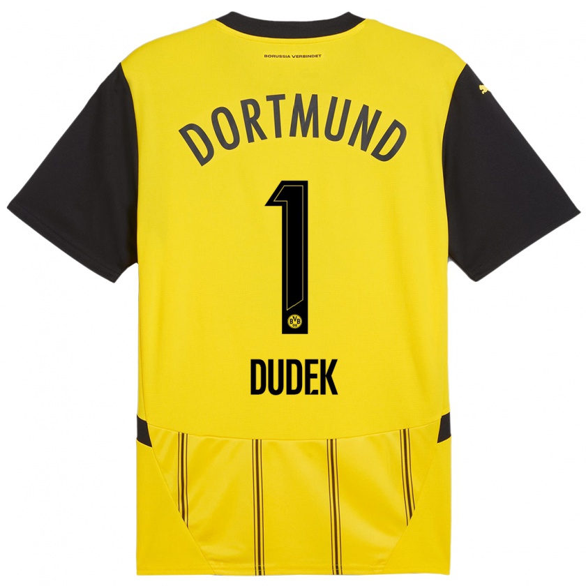 Kandiny Bambino Maglia Daniel Dudek #1 Giallo Nero Kit Gara Home 2024/25 Maglietta