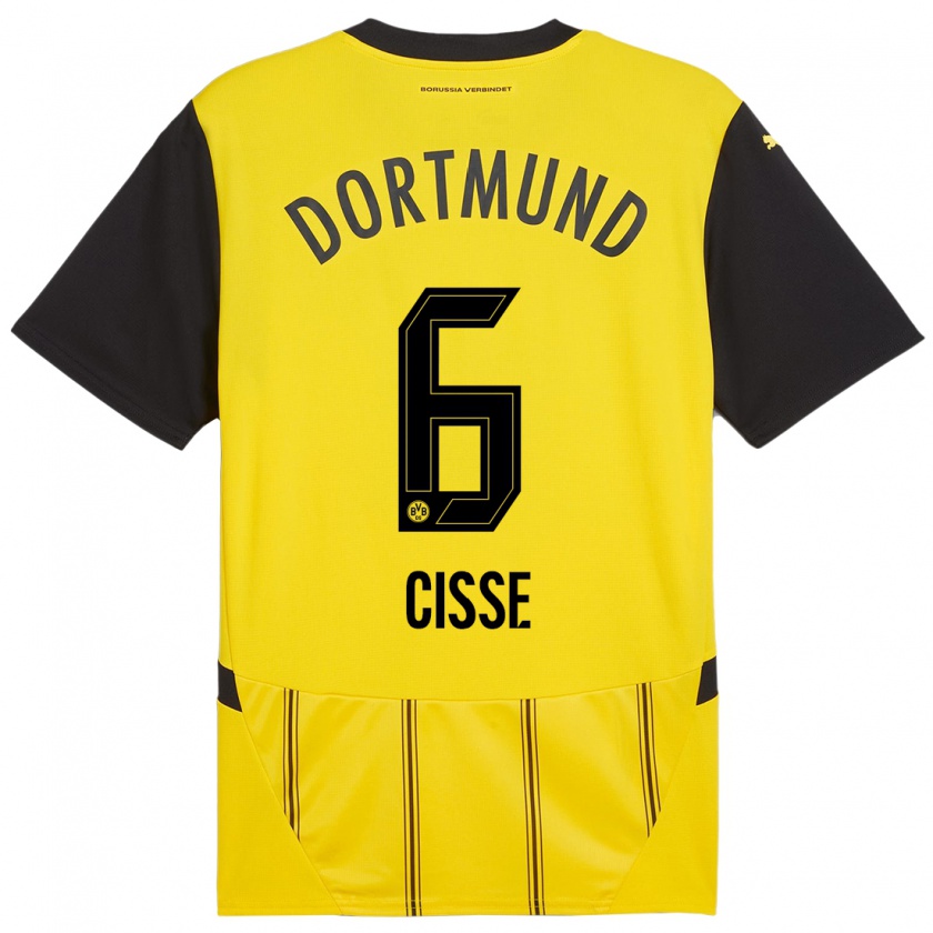 Kandiny Kinder Faroukou Cisse #6 Gelb Schwarz Heimtrikot Trikot 2024/25 T-Shirt Österreich