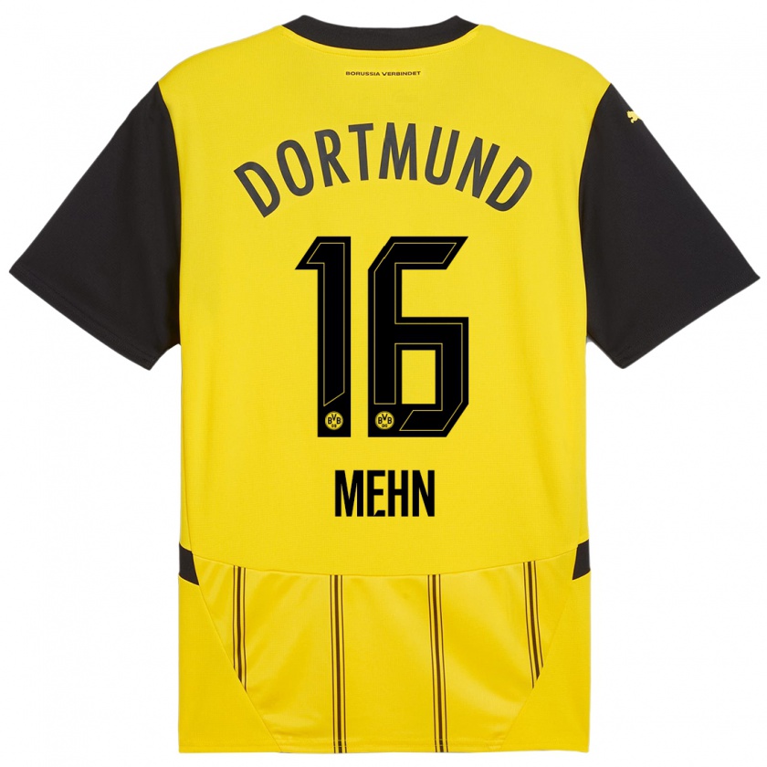 Kandiny Bambino Maglia Phil Josef Mehn #16 Giallo Nero Kit Gara Home 2024/25 Maglietta