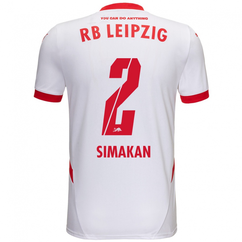 Kandiny Bambino Maglia Mohamed Simakan #2 Bianco Rosso Kit Gara Home 2024/25 Maglietta