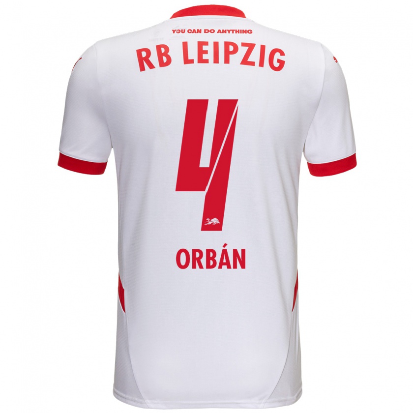 Kandiny Bambino Maglia Willi Orbán #4 Bianco Rosso Kit Gara Home 2024/25 Maglietta