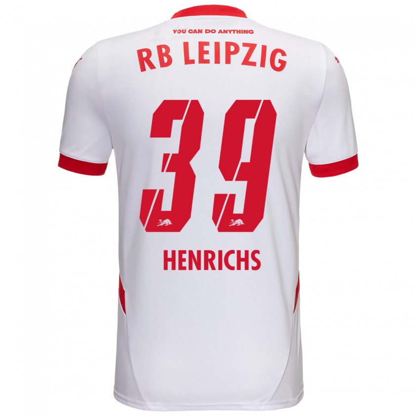 Kandiny Bambino Maglia Benjamin Henrichs #39 Bianco Rosso Kit Gara Home 2024/25 Maglietta