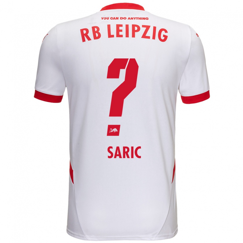 Kandiny Niño Camiseta Lucio Saric #0 Blanco Rojo 1ª Equipación 2024/25 La Camisa