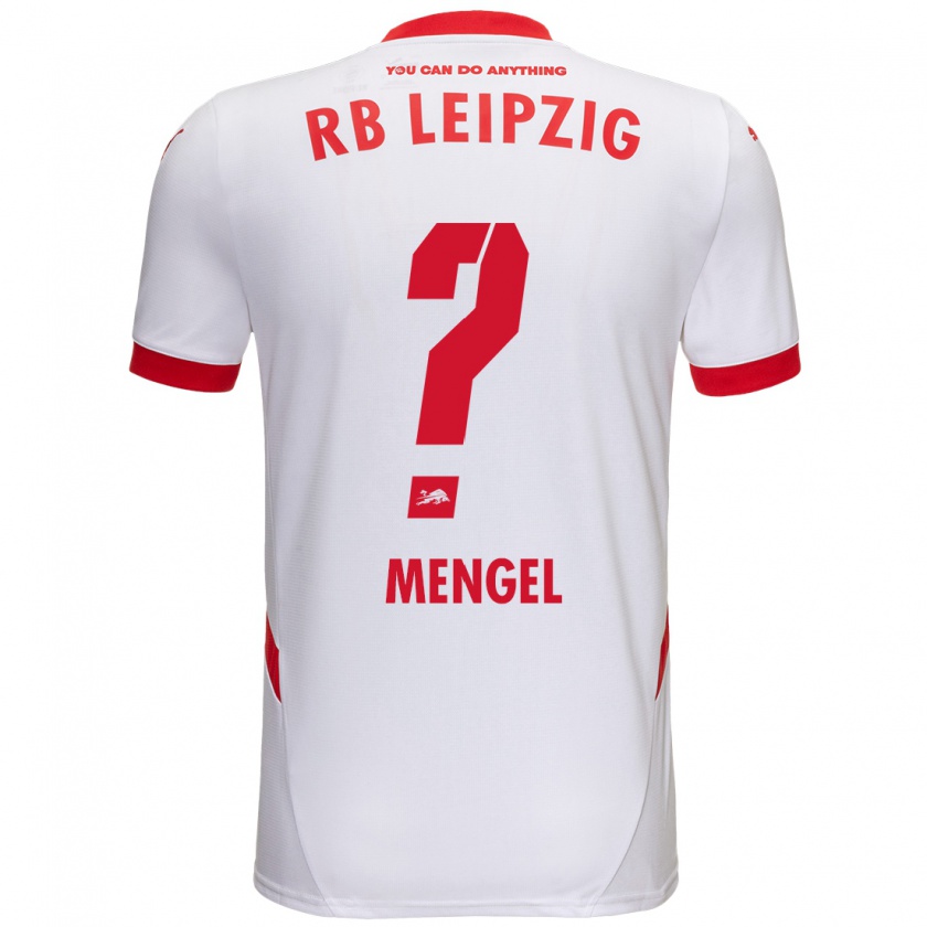 Kandiny Niño Camiseta Luca Mengel #0 Blanco Rojo 1ª Equipación 2024/25 La Camisa