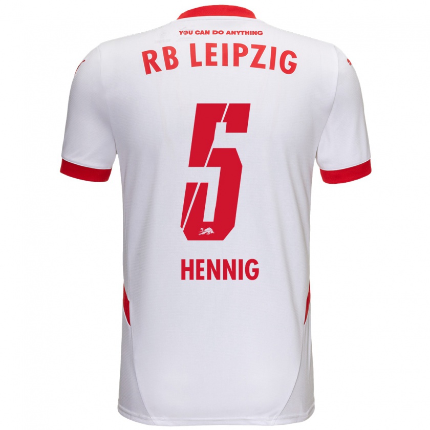 Kandiny Bambino Maglia Lenny Hennig #5 Bianco Rosso Kit Gara Home 2024/25 Maglietta