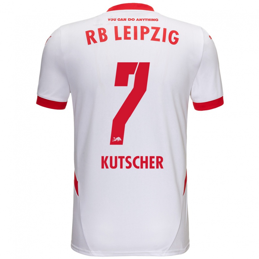 Kandiny Niño Camiseta Matthes Kutscher #7 Blanco Rojo 1ª Equipación 2024/25 La Camisa