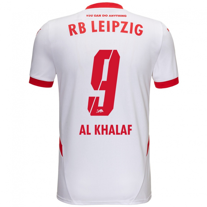 Kandiny Niño Camiseta Abdul Al Khalaf #9 Blanco Rojo 1ª Equipación 2024/25 La Camisa