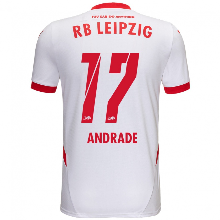 Kandiny Kinder Lydia Andrade #17 Weiß Rot Heimtrikot Trikot 2024/25 T-Shirt Österreich