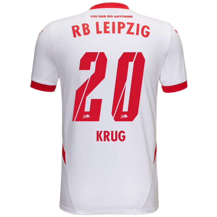 Kandiny Bambino Maglia Victoria Krug #20 Bianco Rosso Kit Gara Home 2024/25 Maglietta