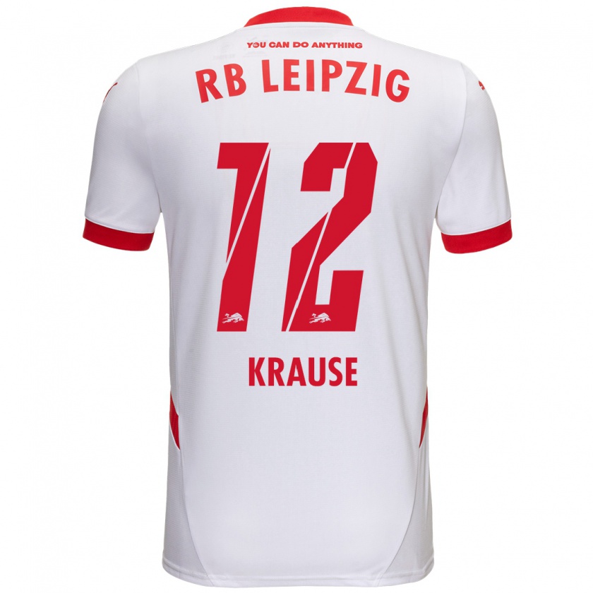 Kandiny Bambino Maglia Arno Krause #12 Bianco Rosso Kit Gara Home 2024/25 Maglietta