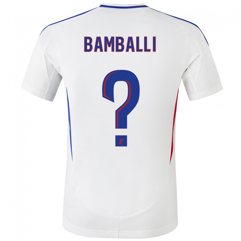 Kandiny Bambino Maglia Léo Bamballi #0 Bianco Blu Kit Gara Home 2024/25 Maglietta