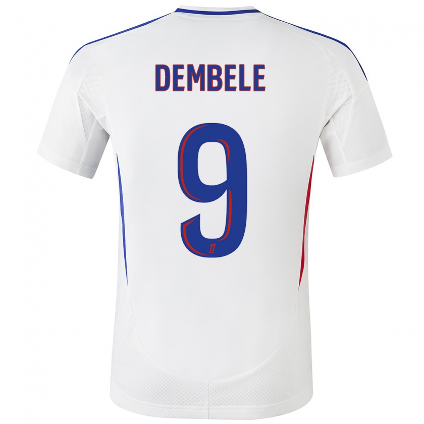 Kandiny Niño Camiseta Moussa Dembele #9 Blanco Azul 1ª Equipación 2024/25 La Camisa