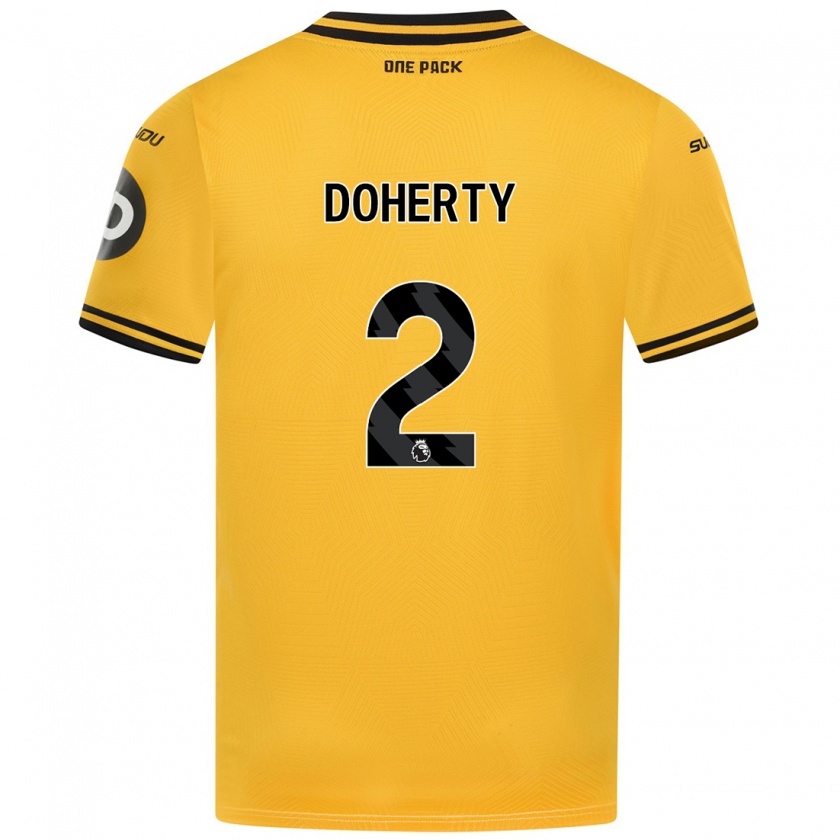 Kandiny Kinderen Matt Doherty #2 Geel Thuisshirt Thuistenue 2024/25 T-Shirt