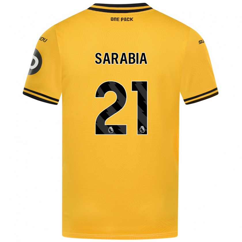 Kandiny Niño Camiseta Pablo Sarabia #21 Amarillo 1ª Equipación 2024/25 La Camisa