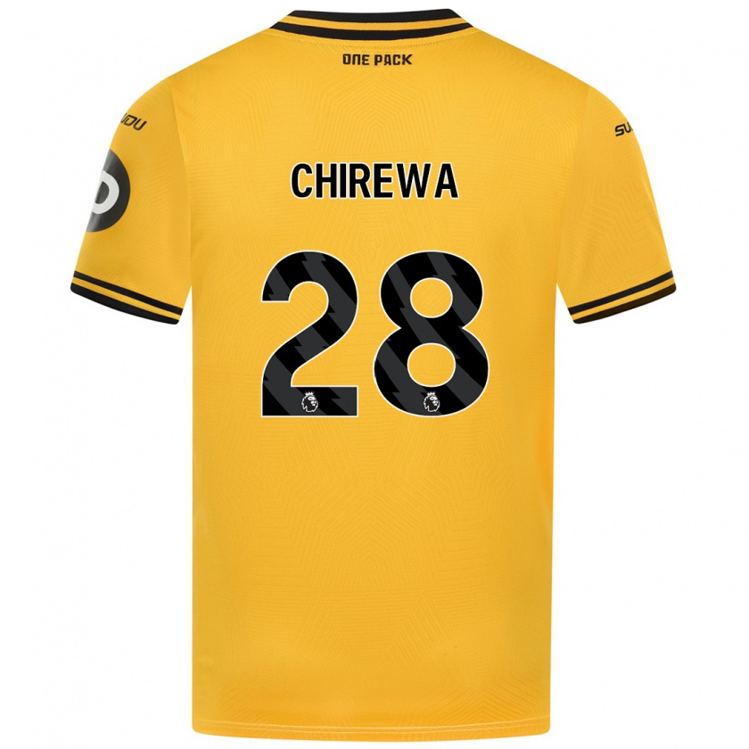 Kandiny Niño Camiseta Tawanda Chirewa #28 Amarillo 1ª Equipación 2024/25 La Camisa México