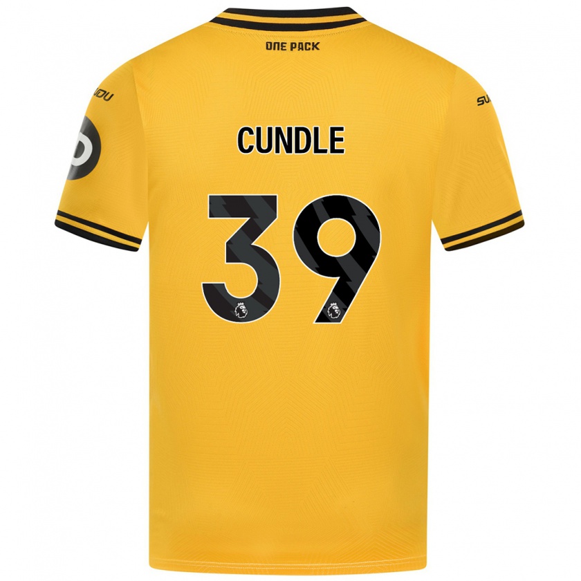 Kandiny Kinderen Luke Cundle #39 Geel Thuisshirt Thuistenue 2024/25 T-Shirt