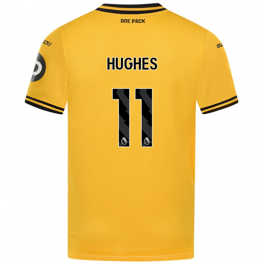 Kandiny Niño Camiseta Amber Hughes #11 Amarillo 1ª Equipación 2024/25 La Camisa