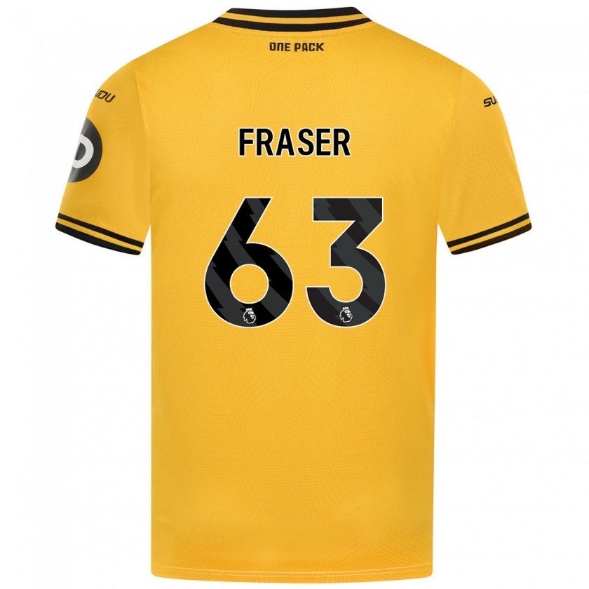 Kandiny Kinderen Nathan Fraser #63 Geel Thuisshirt Thuistenue 2024/25 T-Shirt