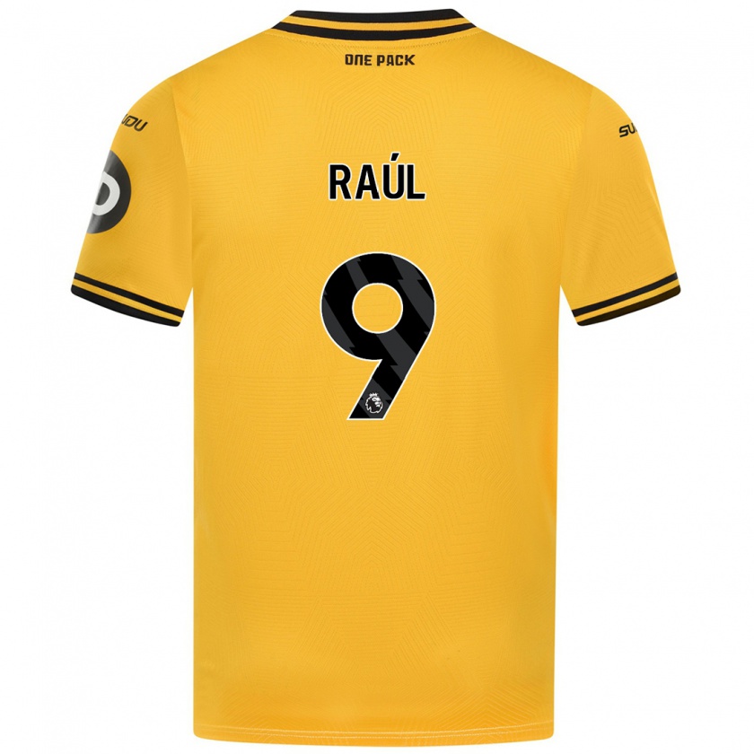 Kandiny Kinderen Raul Jimenez #9 Geel Thuisshirt Thuistenue 2024/25 T-Shirt