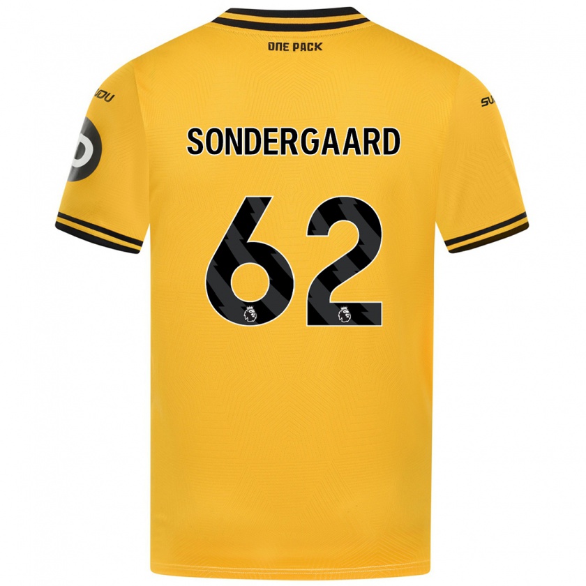 Kandiny Kinderen Andreas Sondergaard #62 Geel Thuisshirt Thuistenue 2024/25 T-Shirt