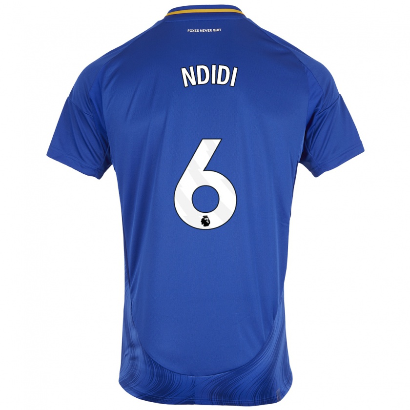 Kandiny Bambino Maglia Wilfred Ndidi #6 Blu Bianco Kit Gara Home 2024/25 Maglietta