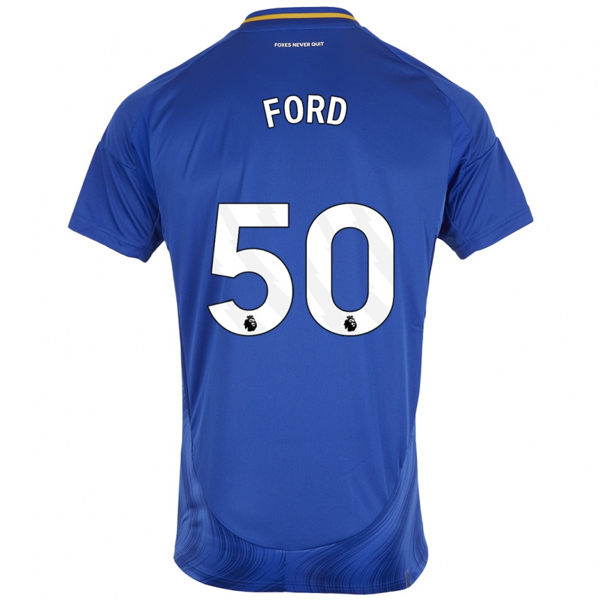 Kandiny Kinderen Harvey Godsmark-Ford #50 Blauw Wit Thuisshirt Thuistenue 2024/25 T-Shirt