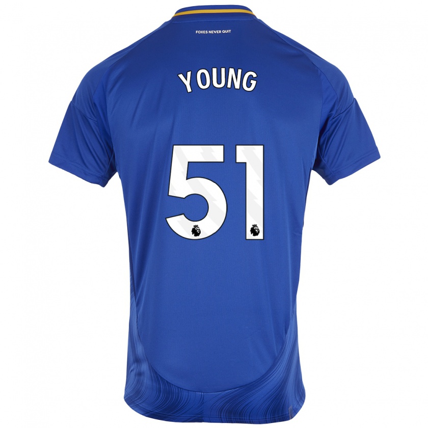 Kandiny Kinderen Brad Young #51 Blauw Wit Thuisshirt Thuistenue 2024/25 T-Shirt