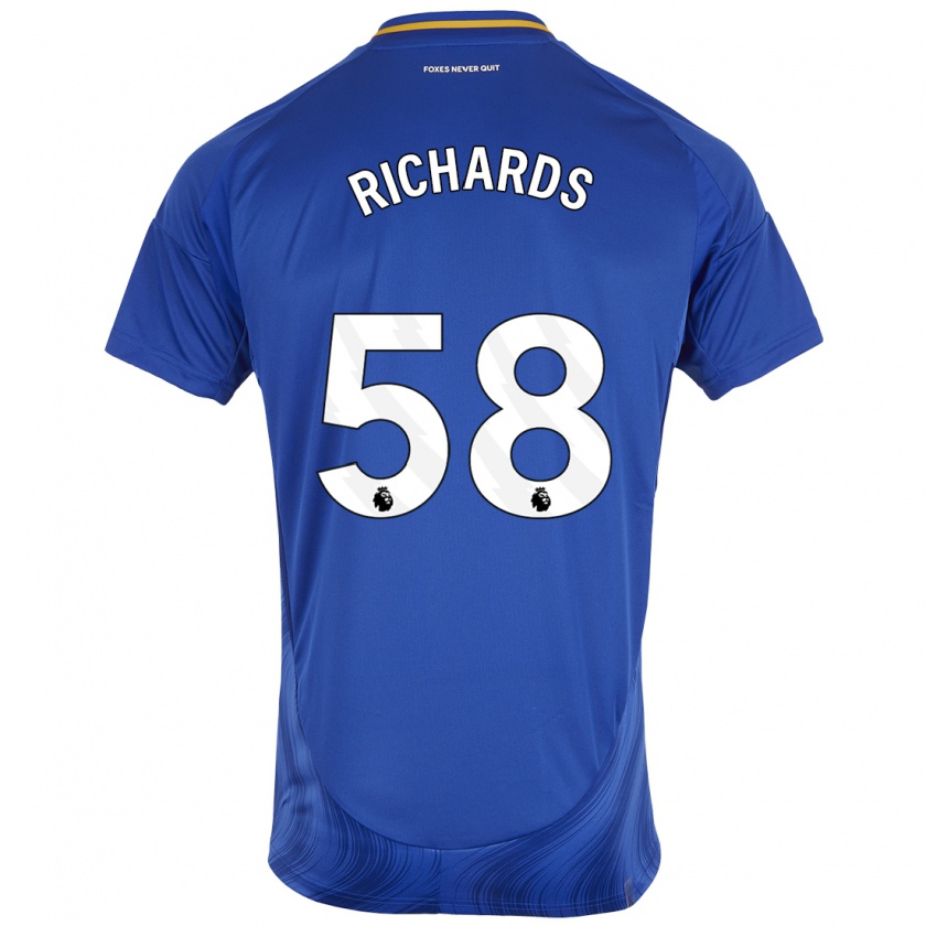 Kandiny Kinderen Amani Richards #58 Blauw Wit Thuisshirt Thuistenue 2024/25 T-Shirt België