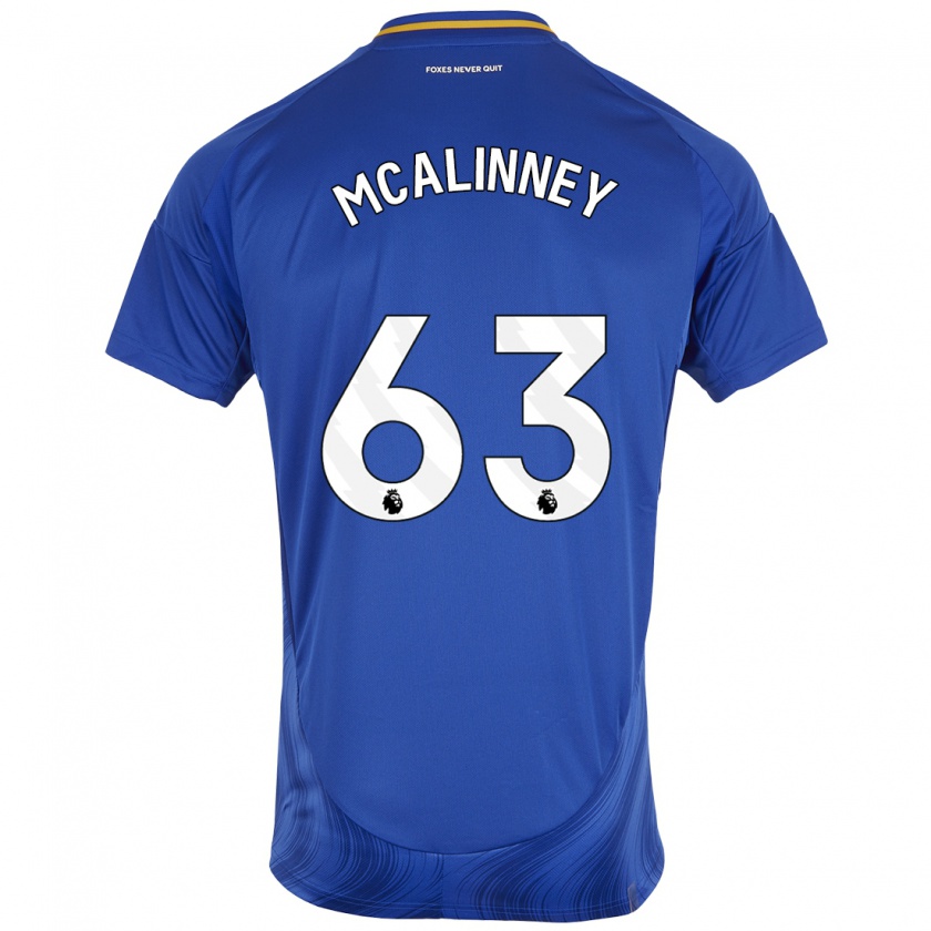 Kandiny Kinderen Liam Mcalinney #63 Blauw Wit Thuisshirt Thuistenue 2024/25 T-Shirt