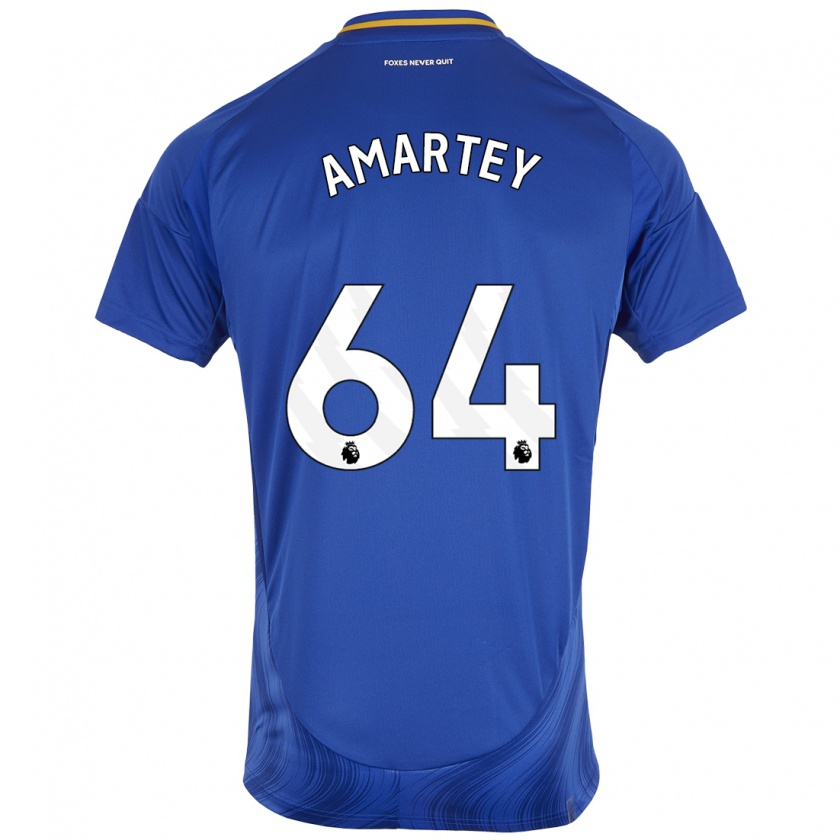 Kandiny Bambino Maglia Bobby Amartey #64 Blu Bianco Kit Gara Home 2024/25 Maglietta