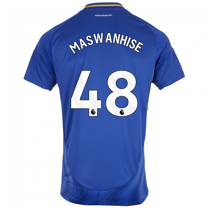 Kandiny Bambino Maglia Tawanda Maswanhise #48 Blu Bianco Kit Gara Home 2024/25 Maglietta