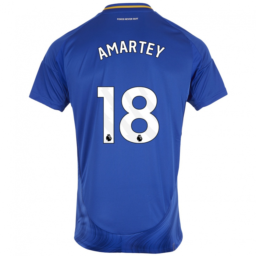 Kandiny Kinderen Daniel Amartey #18 Blauw Wit Thuisshirt Thuistenue 2024/25 T-Shirt