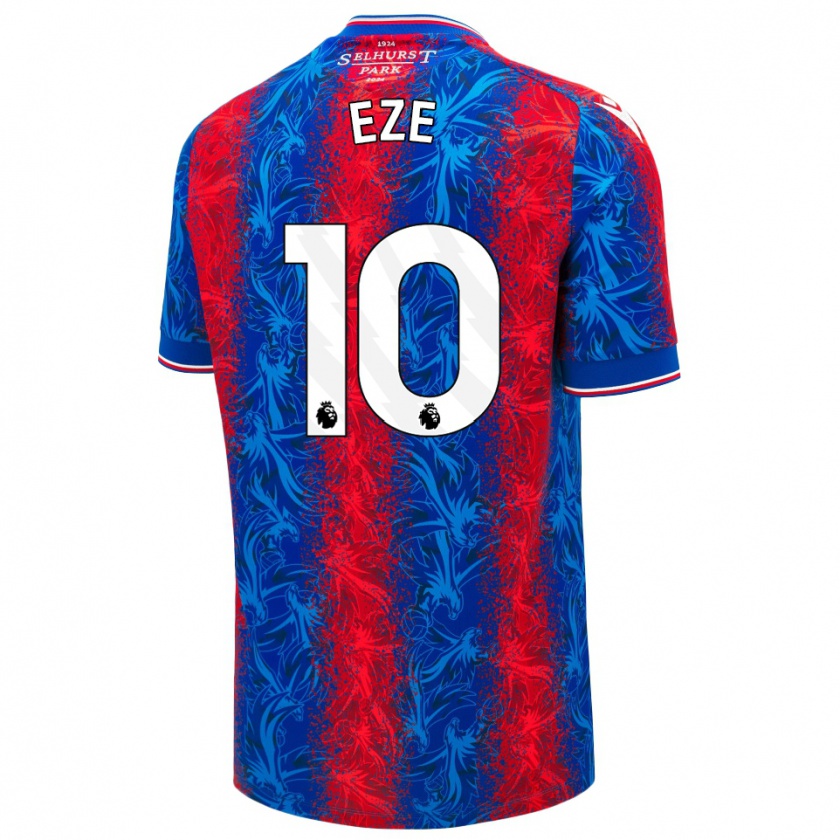 Kandiny Kinderen Eberechi Eze #10 Rood Blauwe Strepen Thuisshirt Thuistenue 2024/25 T-Shirt