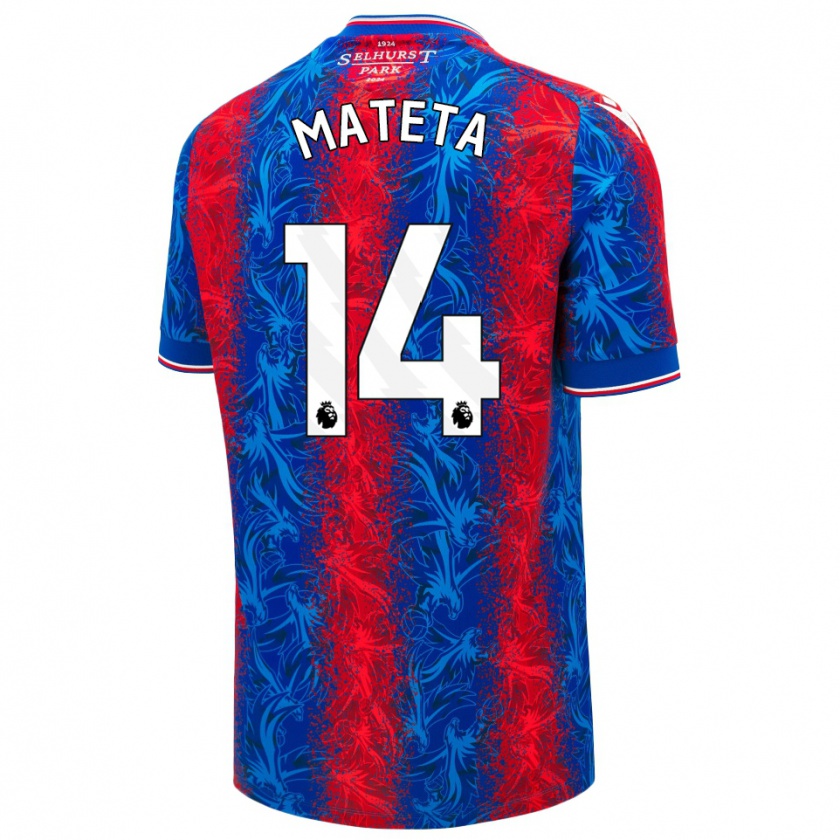 Kandiny Bambino Maglia Jean-Philippe Mateta #14 Strisce Rosso Blu Kit Gara Home 2024/25 Maglietta