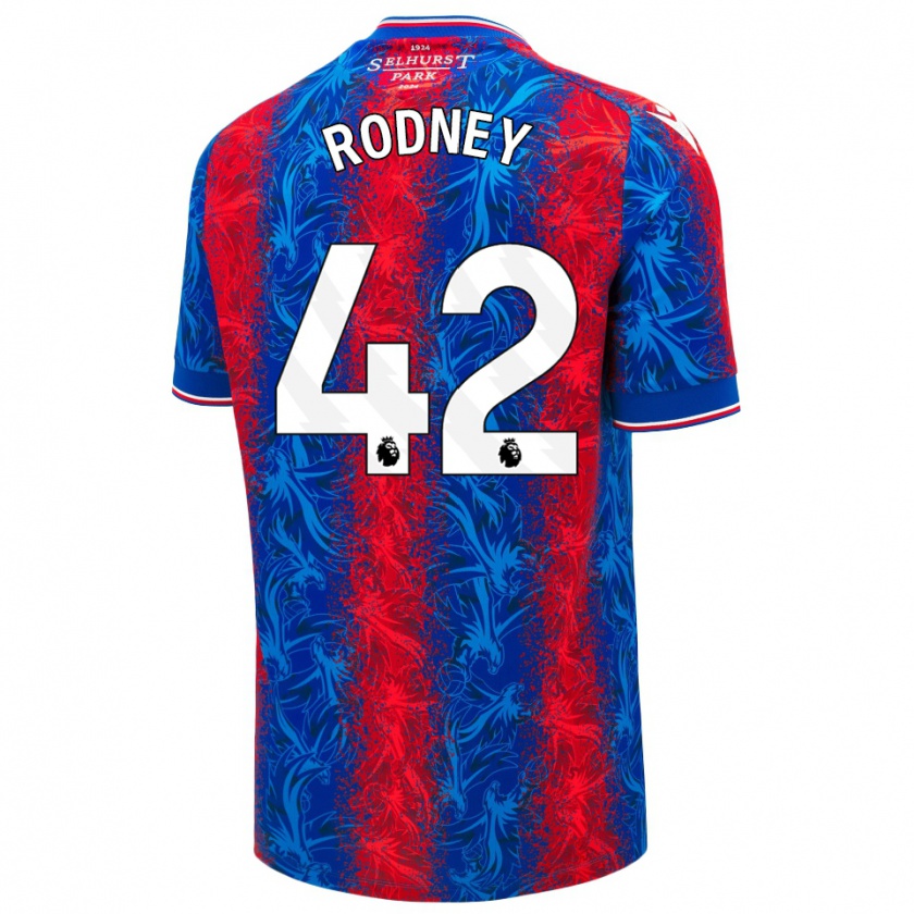 Kandiny Kinderen Kaden Rodney #42 Rood Blauwe Strepen Thuisshirt Thuistenue 2024/25 T-Shirt