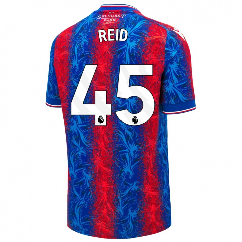 Kandiny Kinderen Dylan Reid #45 Rood Blauwe Strepen Thuisshirt Thuistenue 2024/25 T-Shirt België