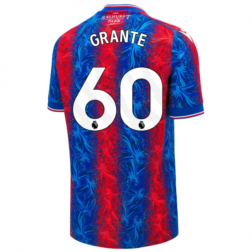 Kandiny Kinder Jake Grante #60 Rot Blauen Streifen Heimtrikot Trikot 2024/25 T-Shirt Österreich