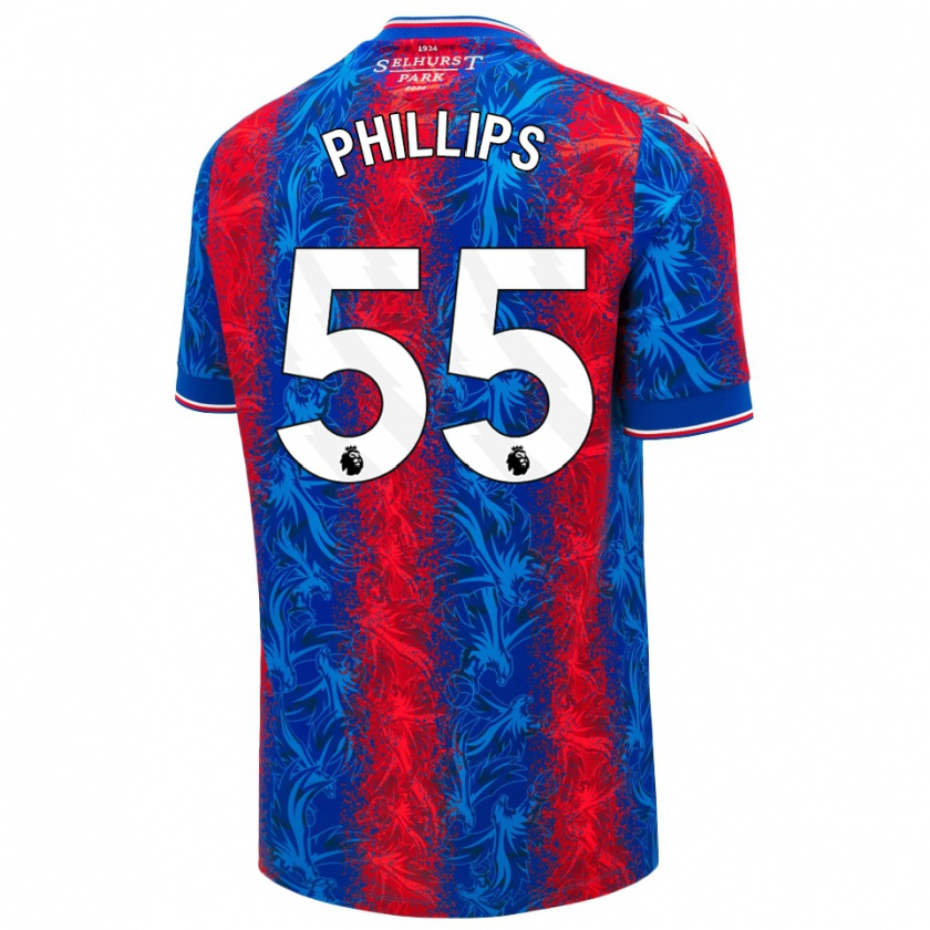 Kandiny Kinderen Killian Phillips #55 Rood Blauwe Strepen Thuisshirt Thuistenue 2024/25 T-Shirt België